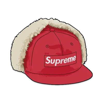 Supreme Leather Earflap Box Logo New Era "Red"