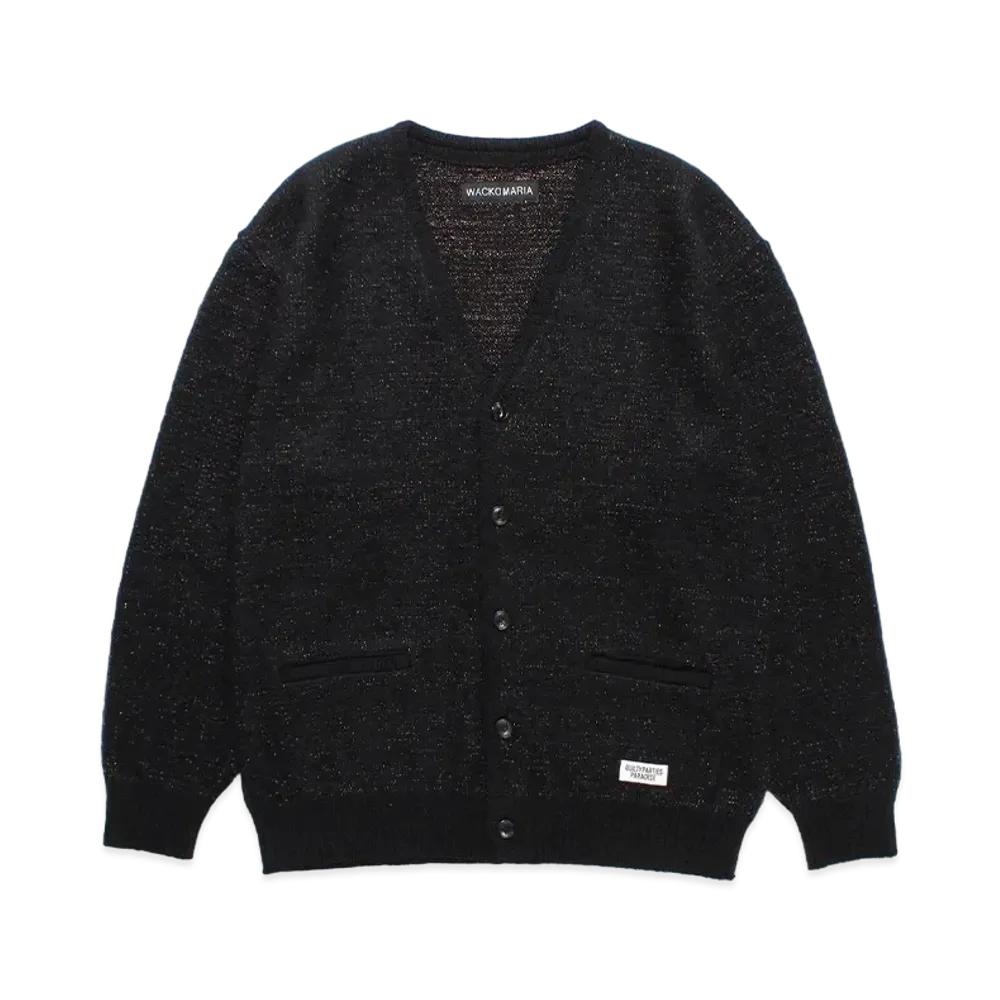 WACKO MARIA Glitter Mohair Knit Cardigan "Black-Rame"