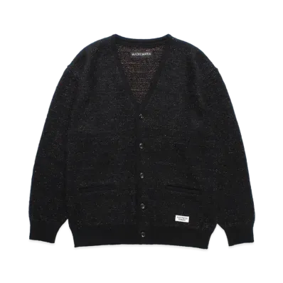 WACKO MARIA Glitter Mohair Knit Cardigan "Black-Rame"