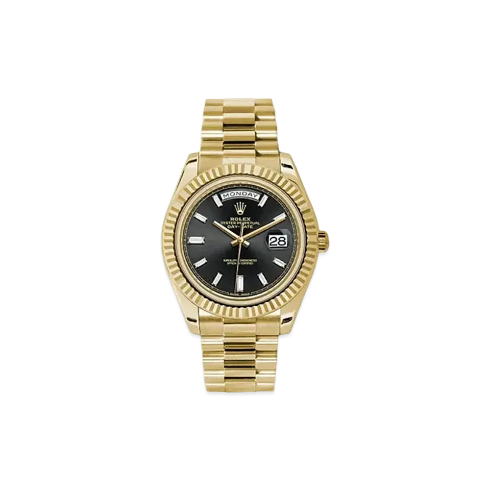 ROLEX Day-Date 40 Black Dial 10P Diamonds 228238A