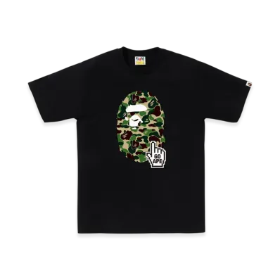 A BATHING APE ABC Camo Go Ape Pointer Ape Head Tee Bapec "Black/Green"