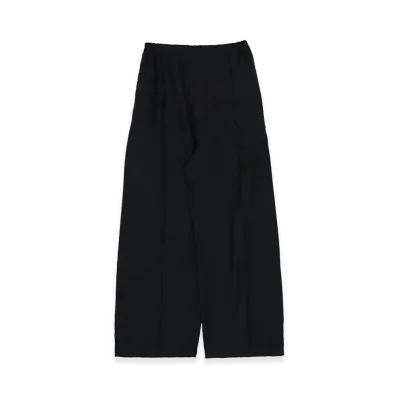 YOKE Wool Nylon Front Flat 1Pleated Easy Trousers "Black"