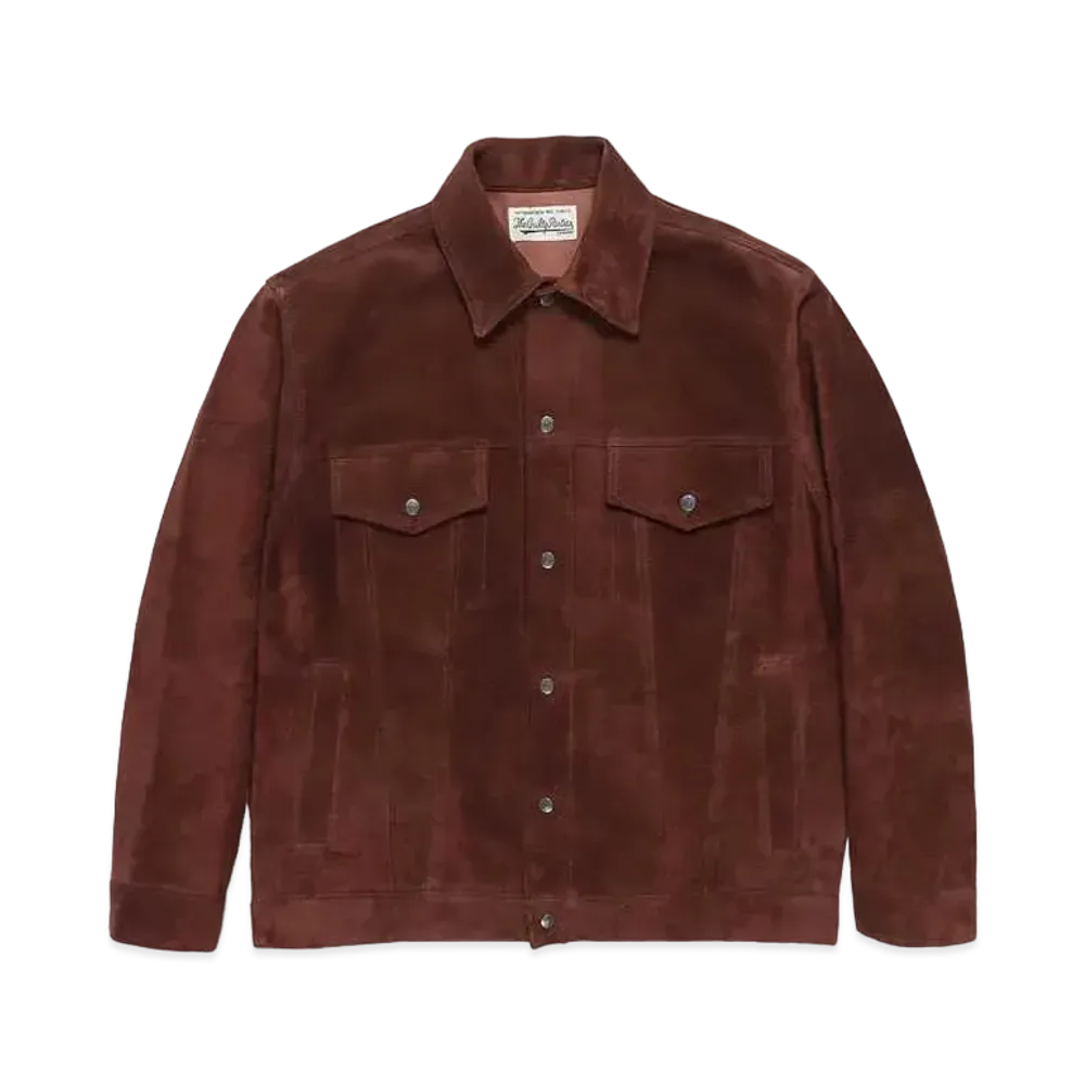 WACKO MARIA Suede Leather Trucker Jacket #1 "Brown"