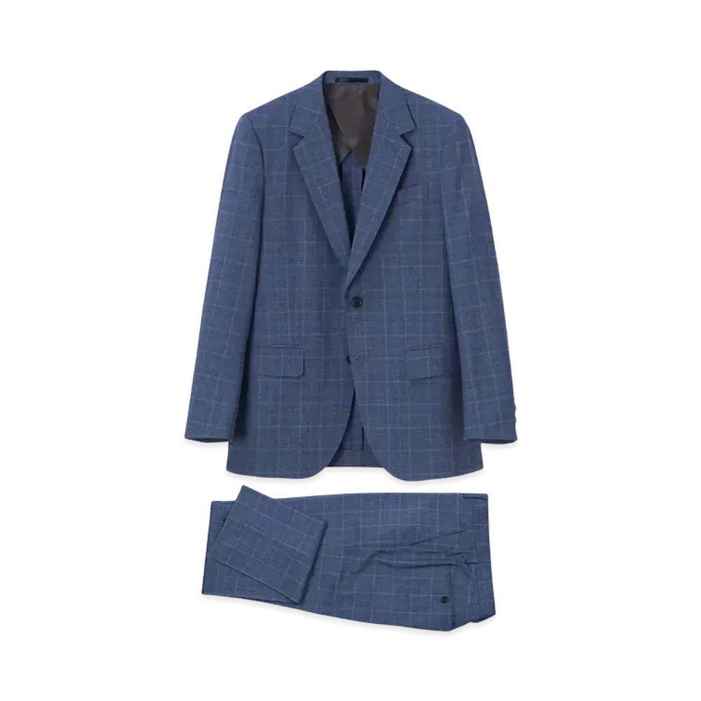 Paul Smith Traditional Check Single 2B Suit "Blue"