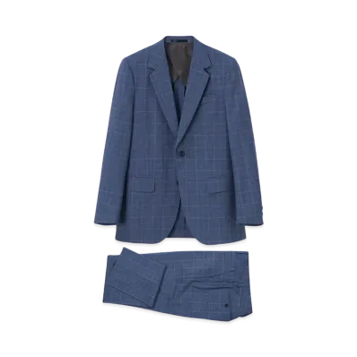 Paul Smith Traditional Check Single 2B Suit "Blue"