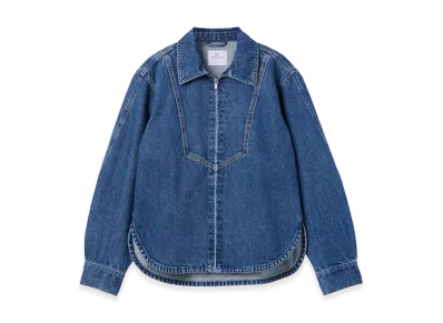 Gap x Victoria Beckham Women's Denim Zip-Up Shirt "Medium Wash"
