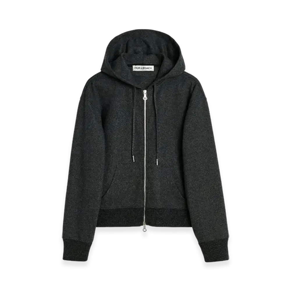 OUR LEGACY Mischief Hood "Charcoal Elastic Melton"