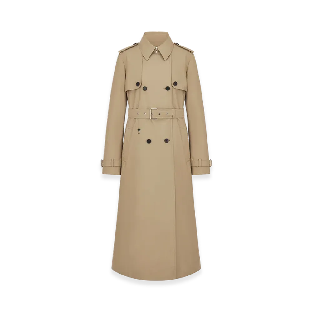 Dior Women's Pleated Trench Coat Gabardine "Beige"