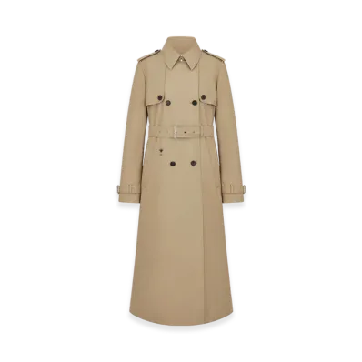 Dior Women's Pleated Trench Coat Gabardine "Beige"