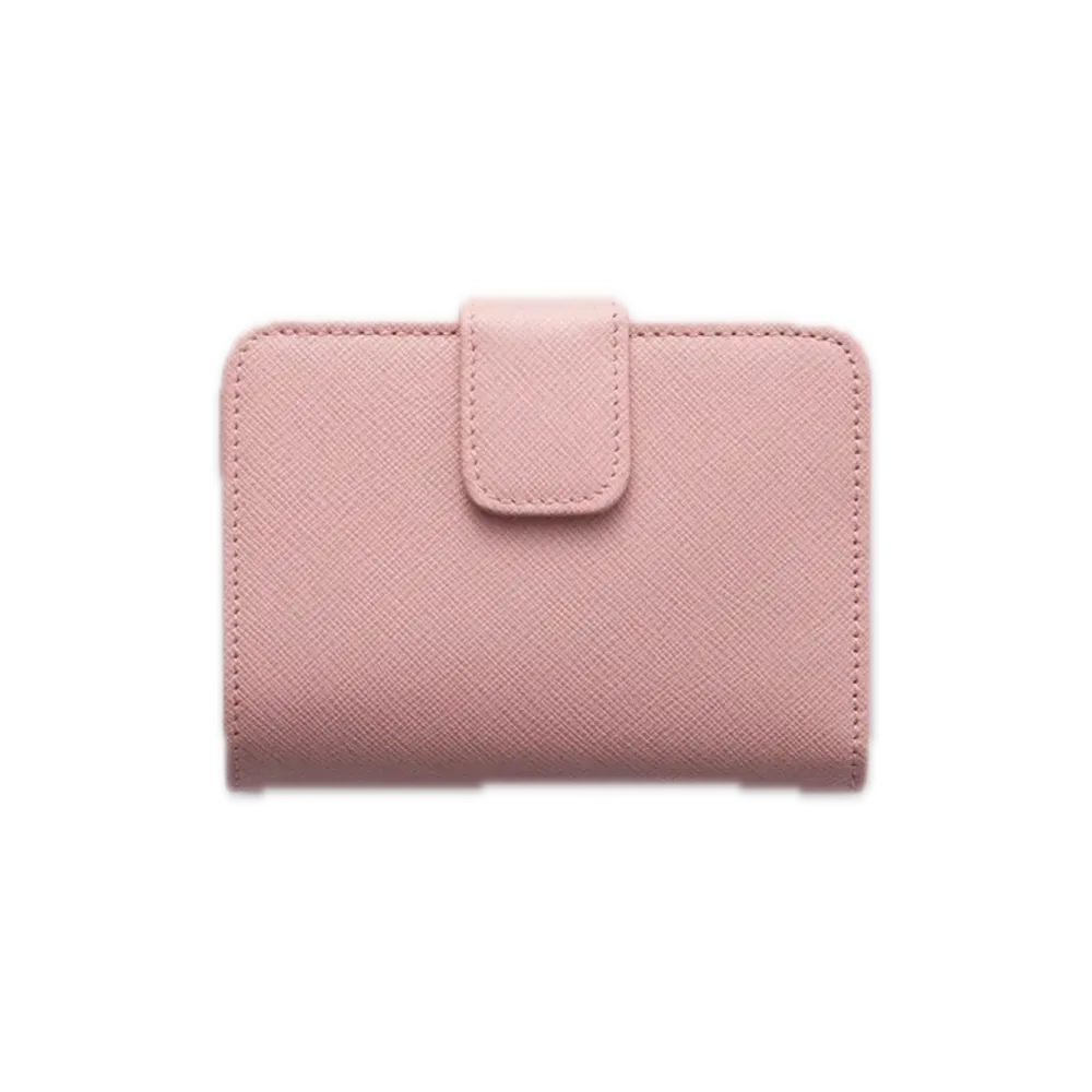 PRADA Saffiano Triangle Wallet "Pale Pink"