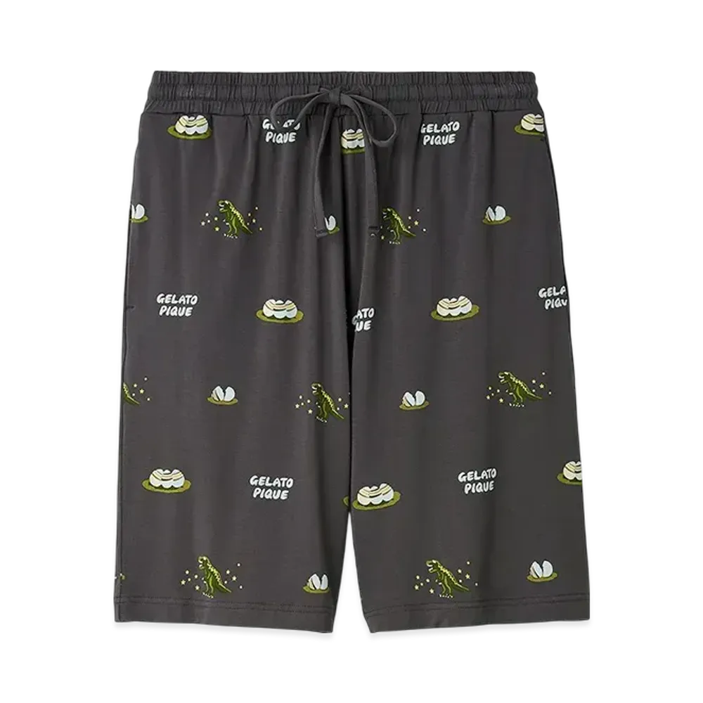 GELATO PIQUE Homme Dinosaur & Egg All-Over Pattern Shorts "Charcoal Gray"
