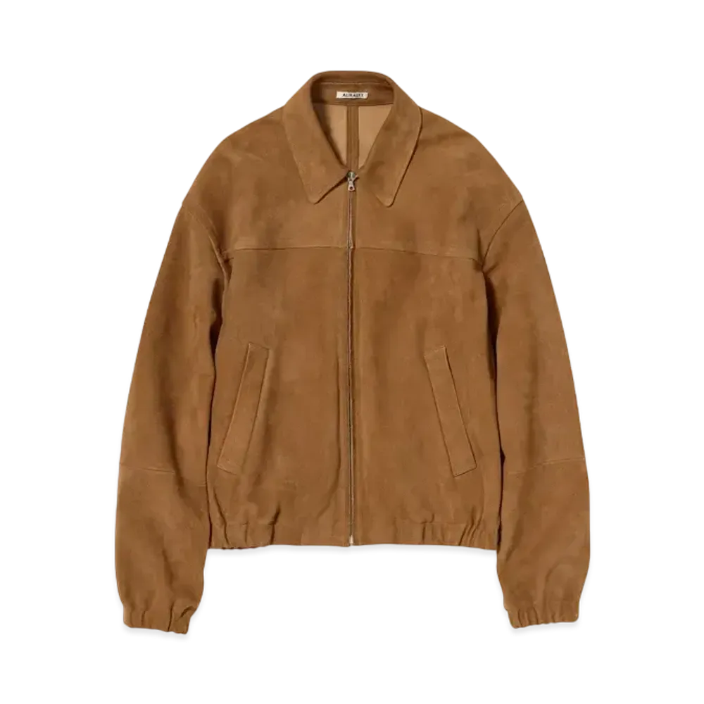 AURALEE Lamb Suede Zip Blouson "Camel"