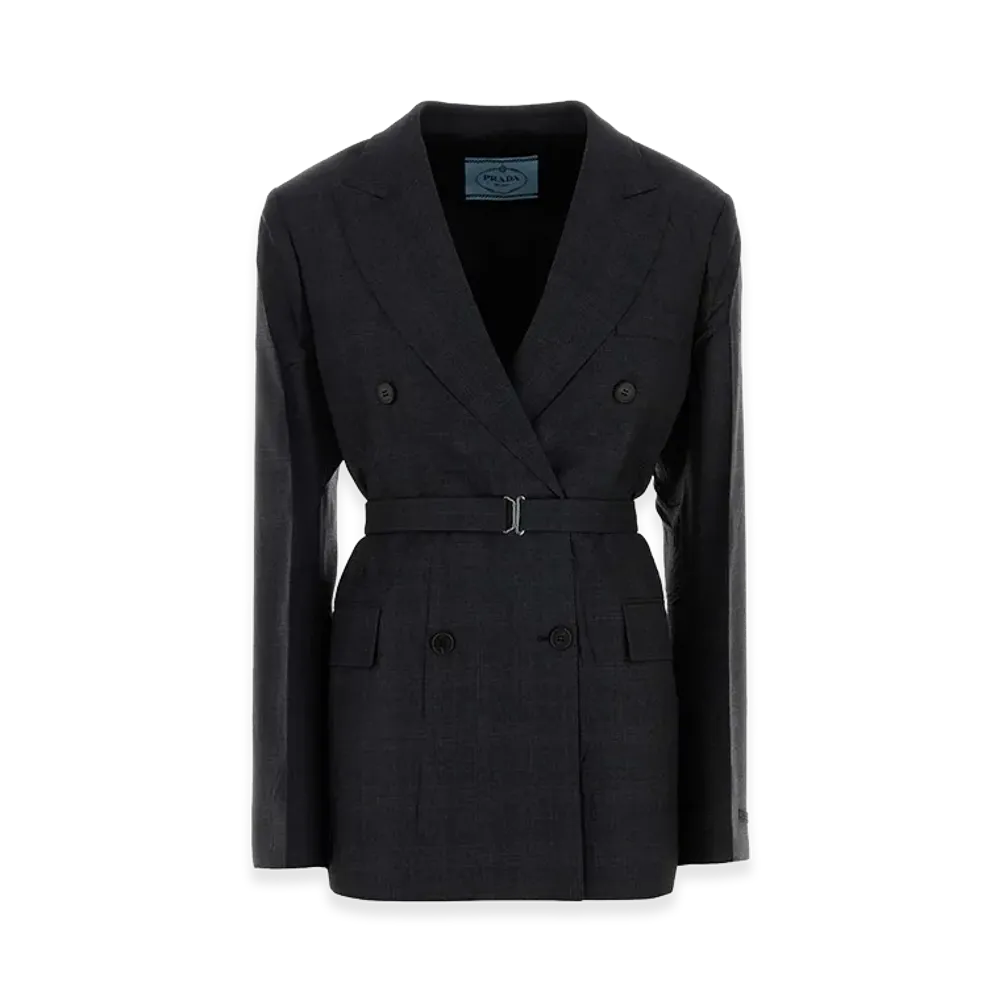PRADA Women's Embroidewool Blazer "Gray"