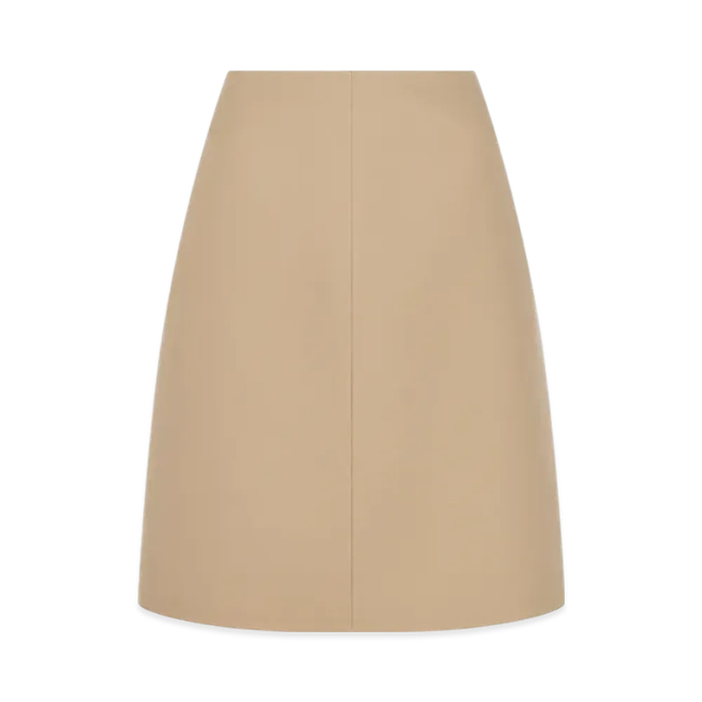 Dior Women's Virgin Wool and Silk Gabardine Straight Skirt "Beige"