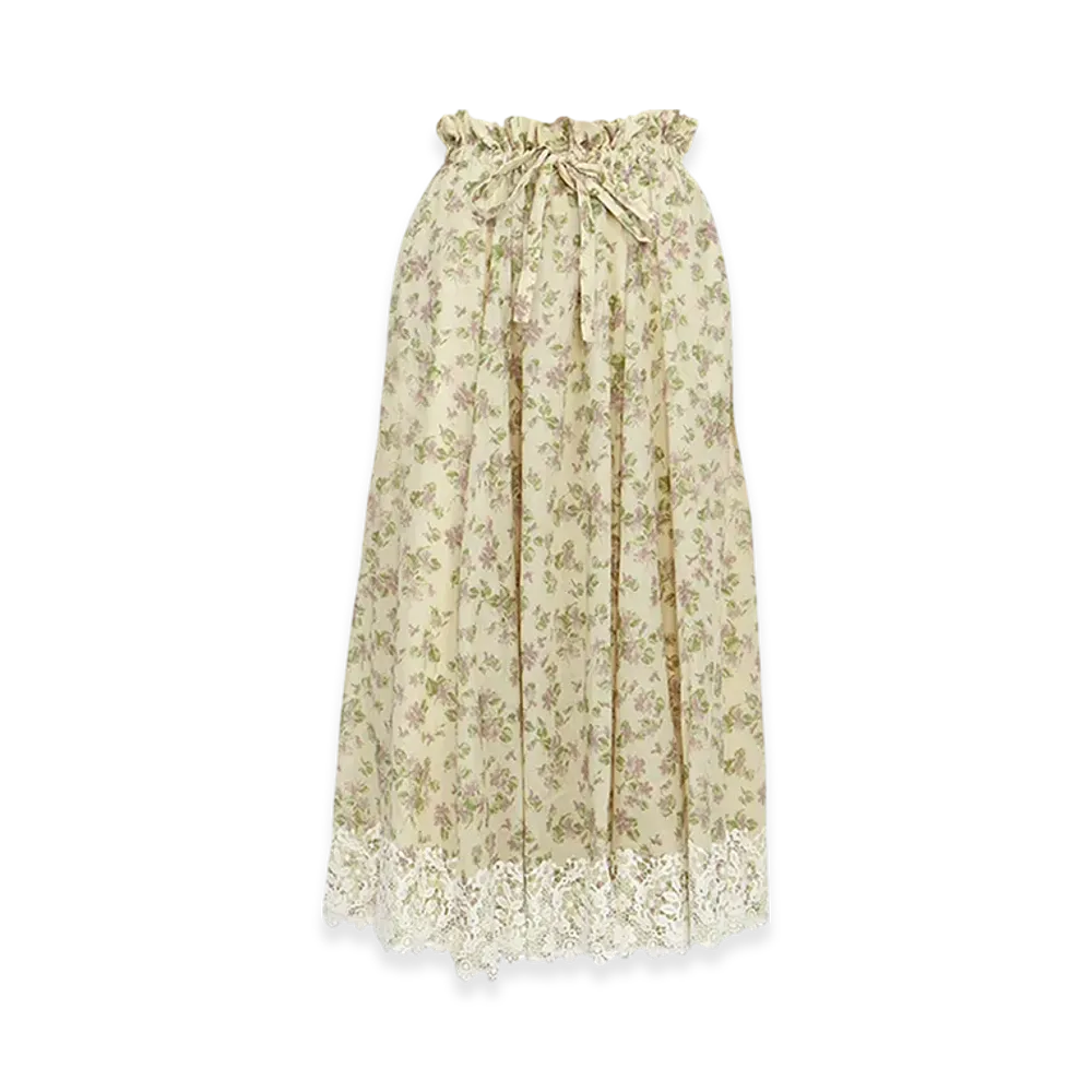 Dior Women's Cotton Long Skirt "Beige"