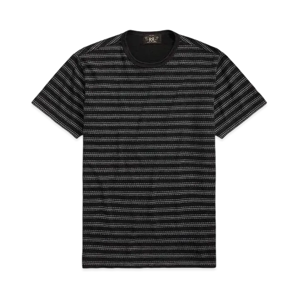 RRL Ralph Lauren Indigo Striped Jersey Tee "Black"