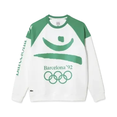 LACOSTE 1992 Barcelona Olympic Heritage Crew Neck Sweat "White"