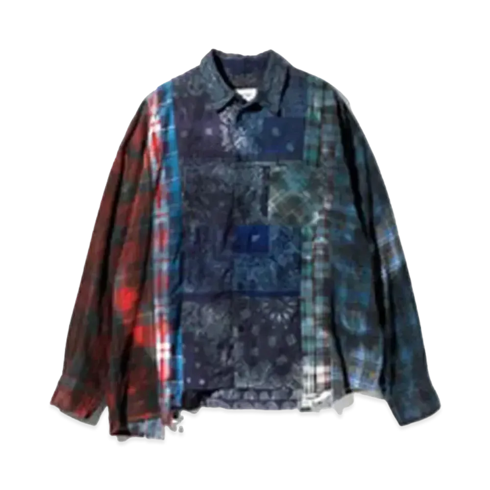 Needles x MIYAGIHIDETAKA 7 Cuts Wide Shirt / Tie Dye - Flannel + Bandana "Type 3"