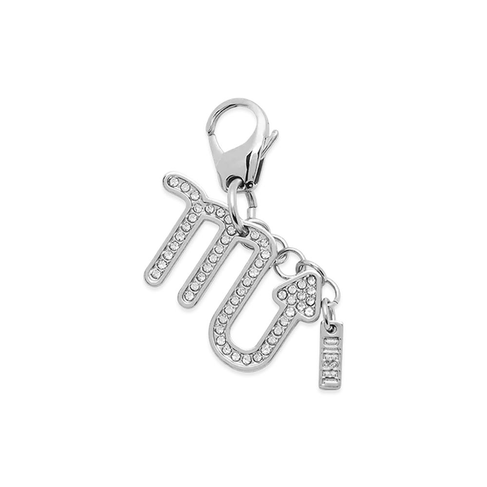 Diesel Charm Scorpio Metal Charm With Rhinestones "Silver"