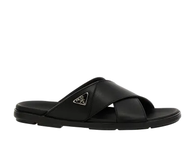 PRADA Logo Sandals "Black"