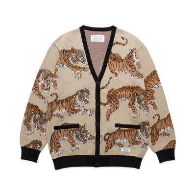 WACKO MARIA Tim Lehi / Jacquard Knit Cardigan "Beige"