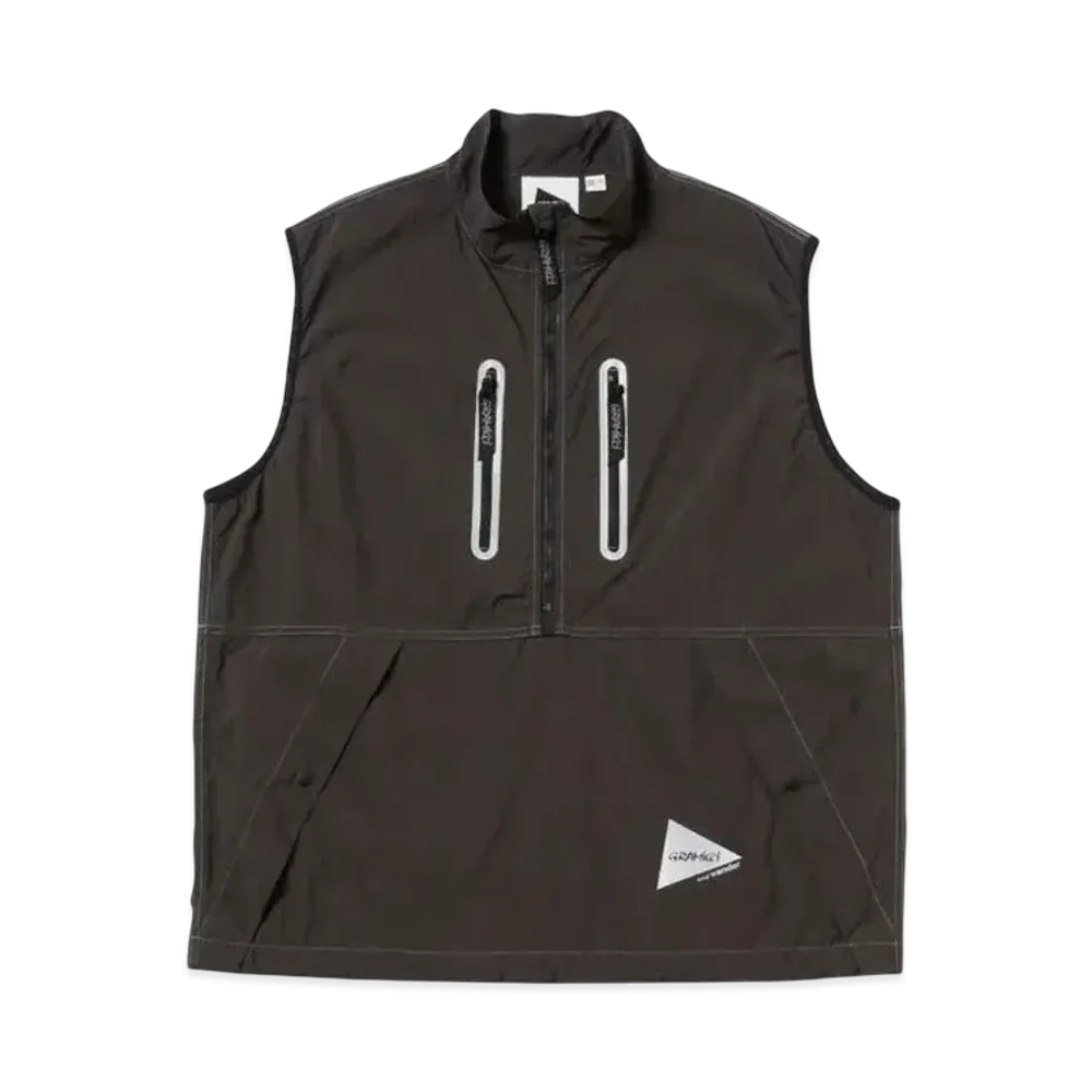 GRAMICCI x and wander Brushed Nylon Vest "Charcoal"