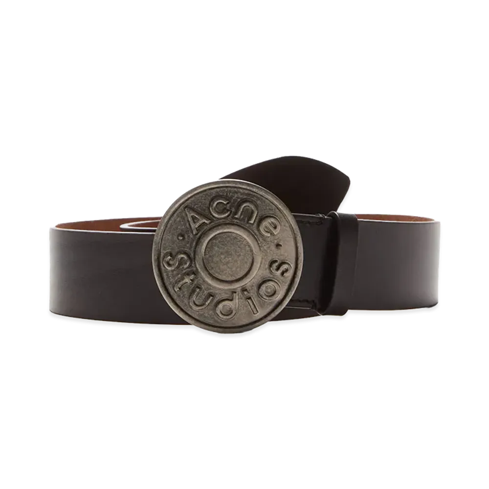 Acne Studios Logo Leather Belt "Black/Camel"