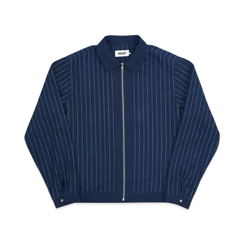 PALACE Pinstripe Zip Shirt "Navy"