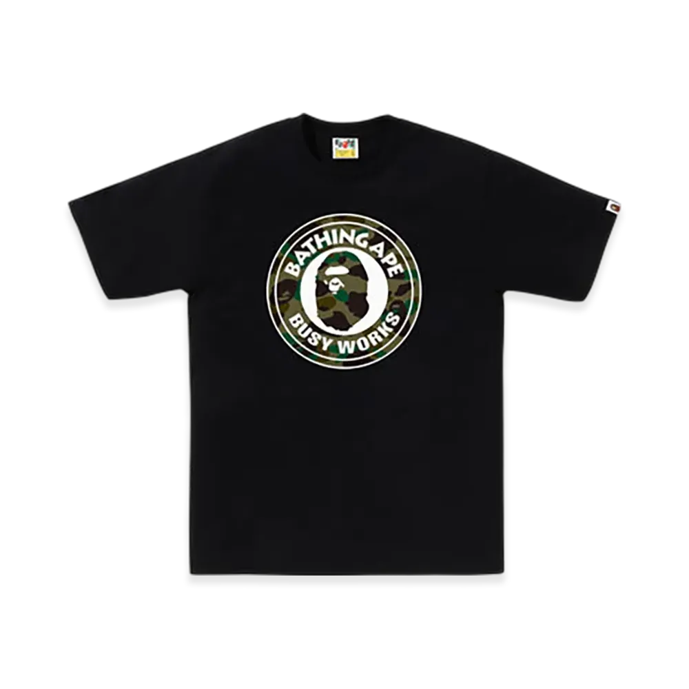 A BATHING APE 1St Camo Busy Works Tee "Black/Green"