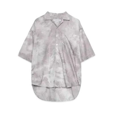 KATHARINE HAMNETT OPEN/C HARF SLEAVED SHIRT "L.GRAY"