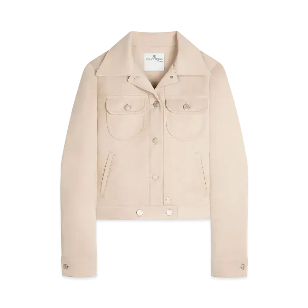 Courreges Twill Trucker Jacket "Sand"