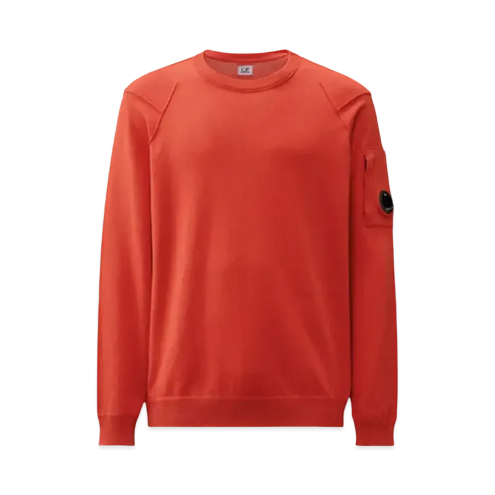C.P. Company Sea Island Crewneck Lens Knit "Poinciana Orange"