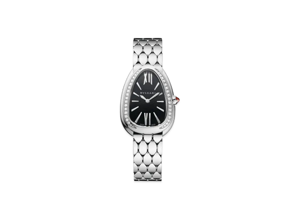 BVLGARI Serpenti Seduttori Watch Diamonds "Silver/Black"