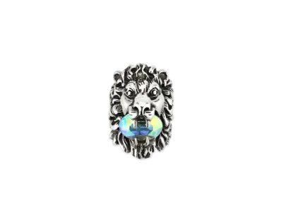GUCCI Lion Head Ring With Crystal "Aurora"