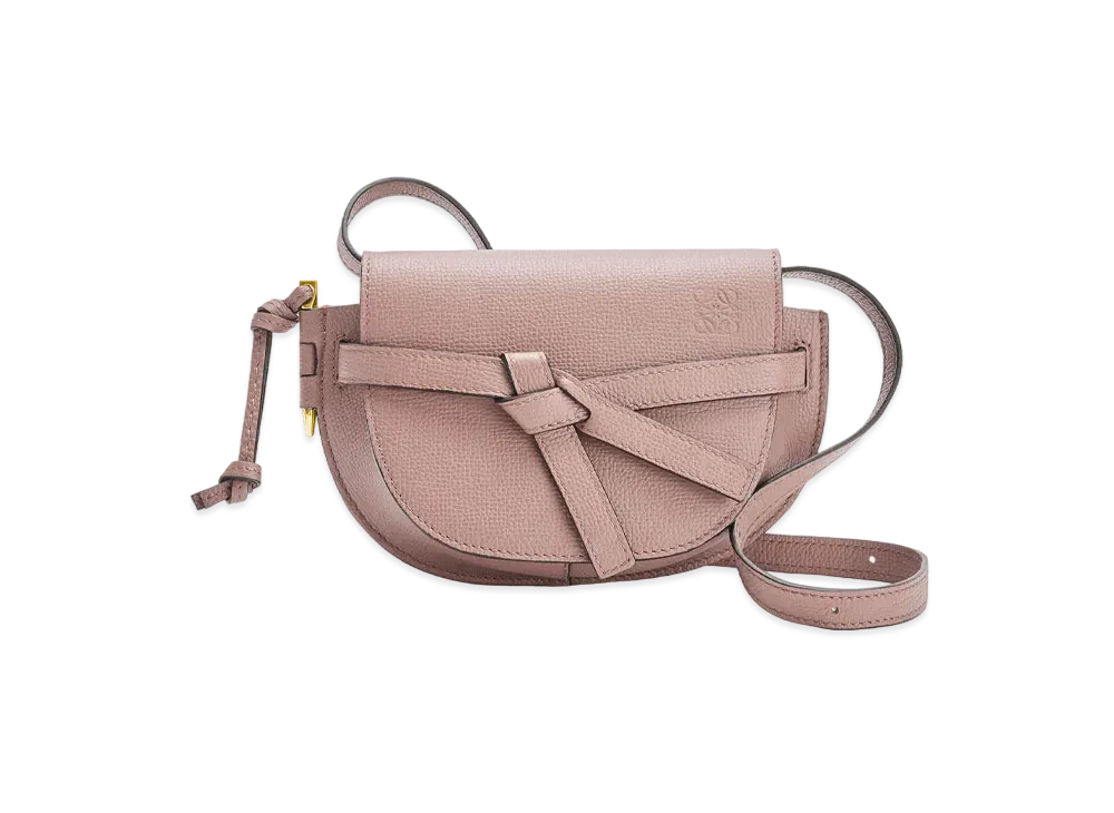LOEWE Mini Gate Dual Bag In Pebble Grain Calfskin "Dark Blush"