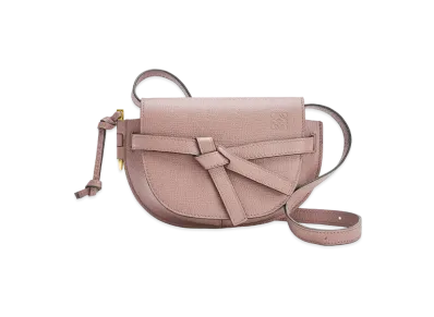 LOEWE Mini Gate Dual Bag In Pebble Grain Calfskin "Dark Blush"