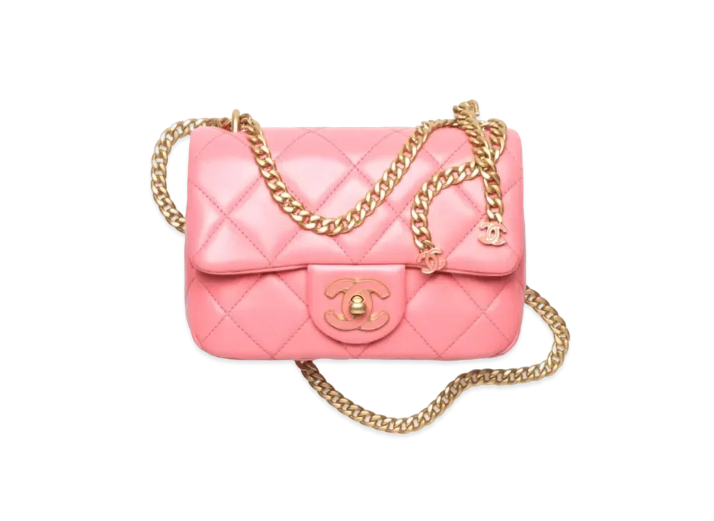 CHANEL Mini Flap Bag Lambskin & Enamel "Pink"