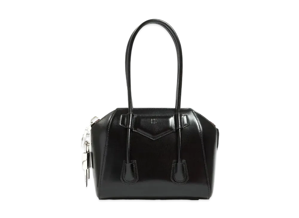 GIVENCHY Mini Antigona Lock in Box Leather "Black"