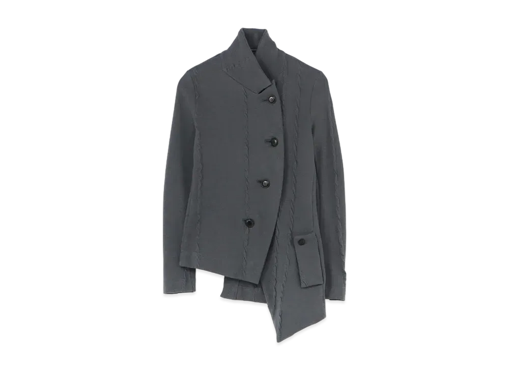 Yohji Yamamoto Y's STRIPE JACQUARD POCKET ASSYME JACKET "Black"