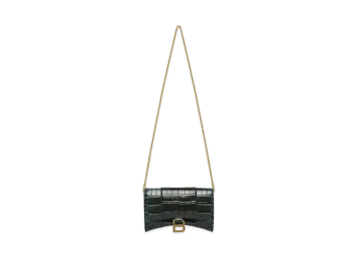 BALENCIAGA Hourglass Wallet On Chain "Green"