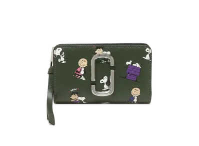 Marc Jacobs Peanuts X Marc Jacobs The Snapshot Compact Wallet "Dark Green Multi"