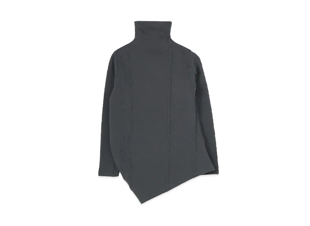Yohji Yamamoto Y's STRIPE JACQUARD HIGH NECK T "Gray"
