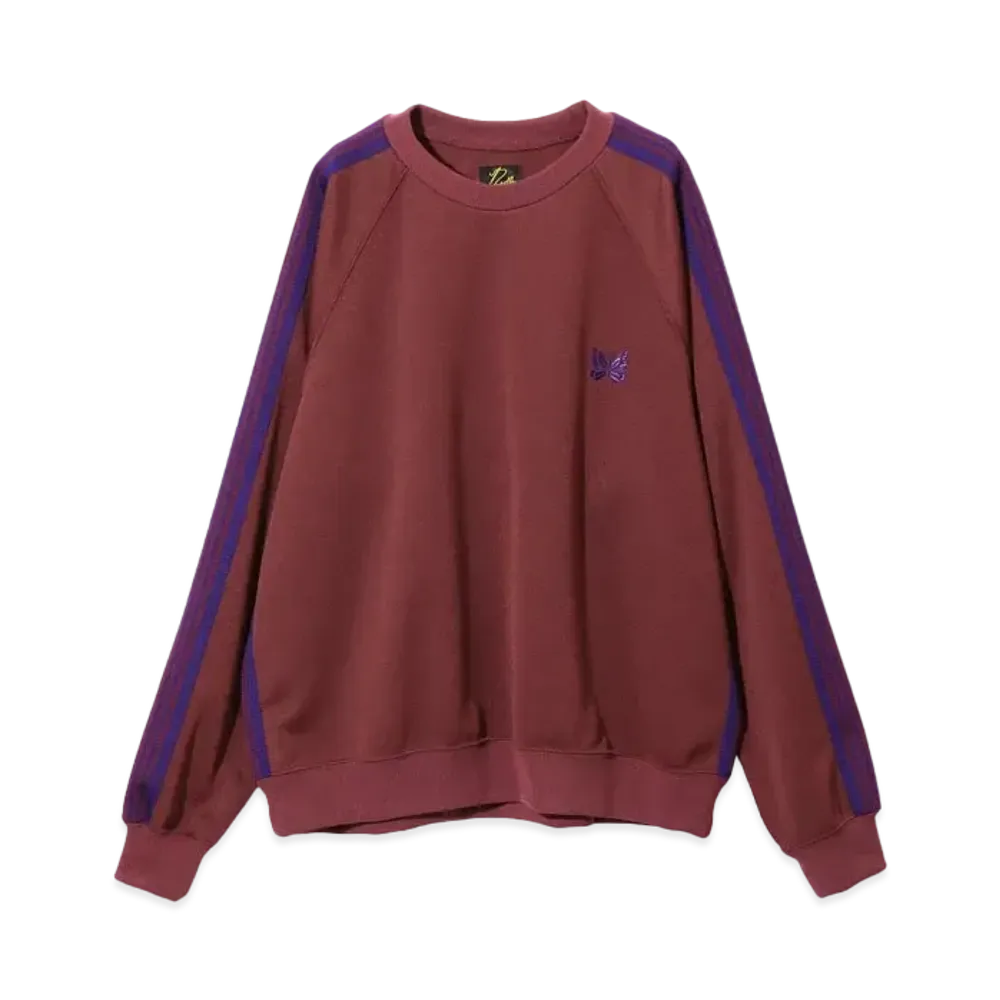 Needles Track Crew Neck Shirt - Poly Smooth "Wine"
