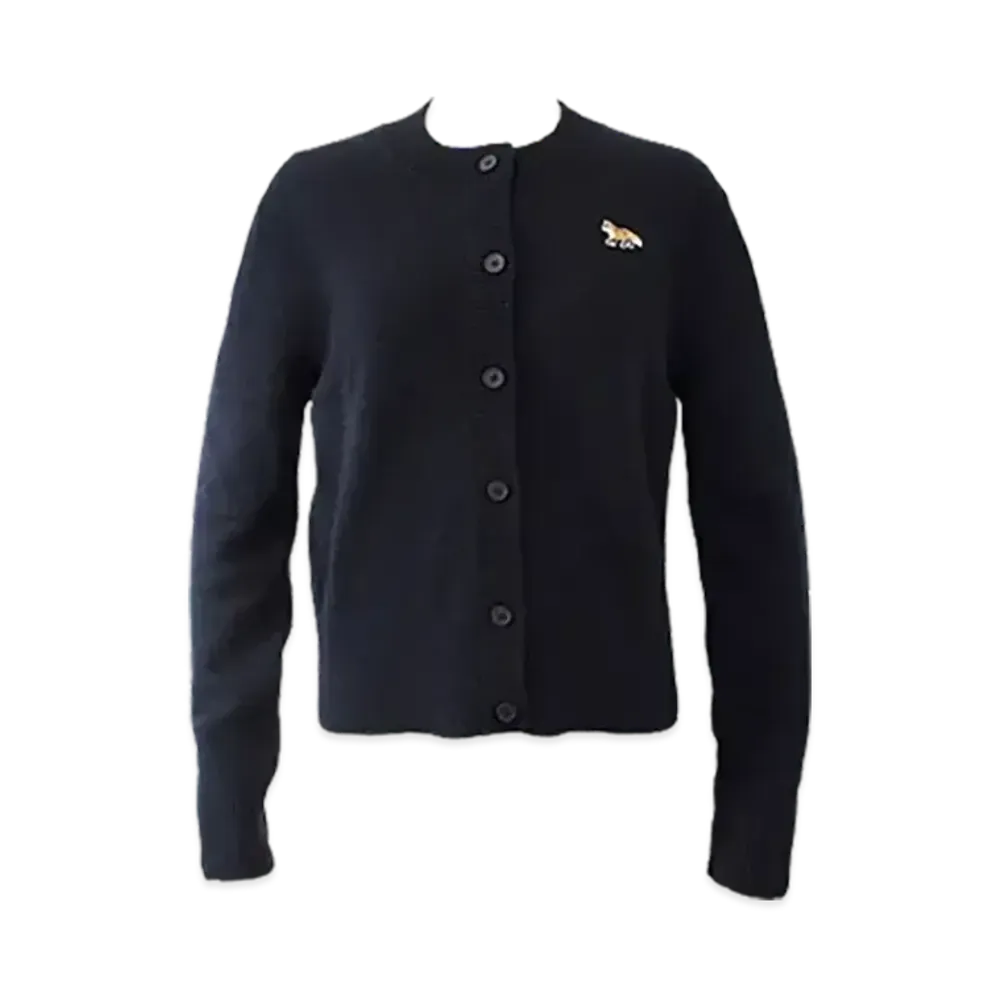 Maison Kitsune Baby Fox Patch Fitted Cardigan "Navy"