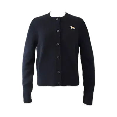 Maison Kitsune Baby Fox Patch Fitted Cardigan "Navy"