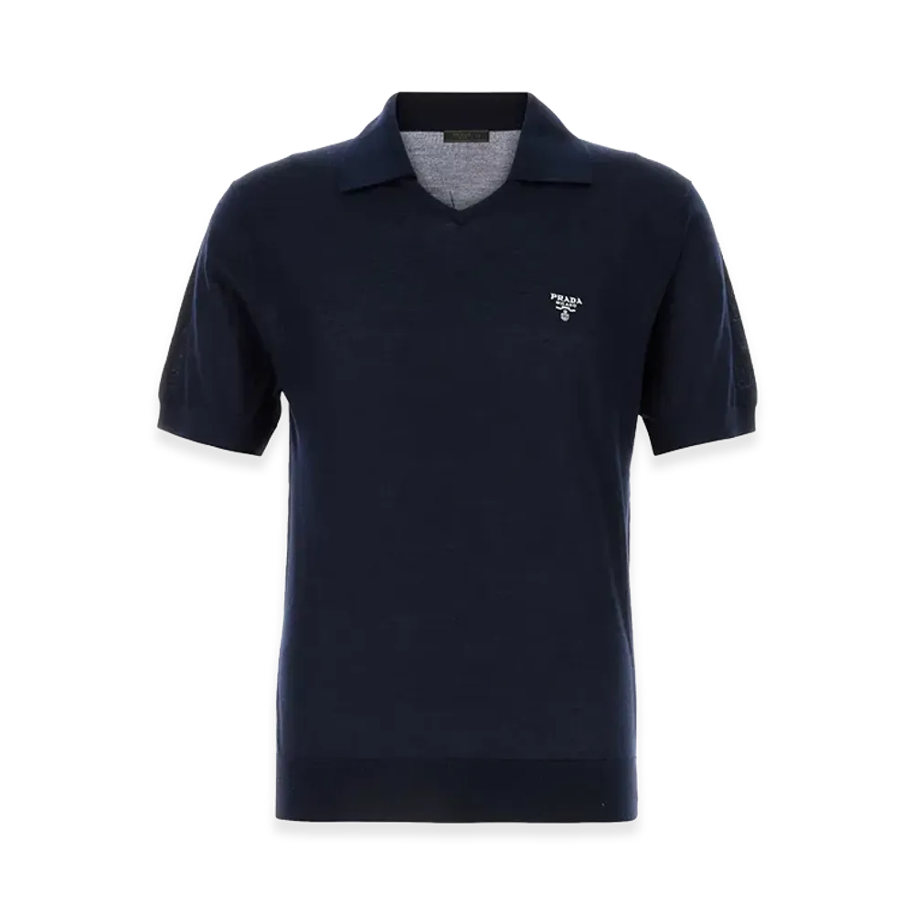 PRADA Cashmere Polo Shirt "Blue"