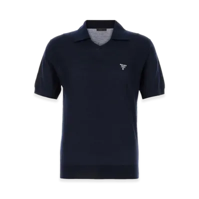 PRADA Cashmere Polo Shirt "Blue"