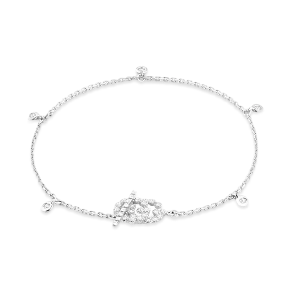 GUCCI GG Running 18K Bracelet With Diamonds
