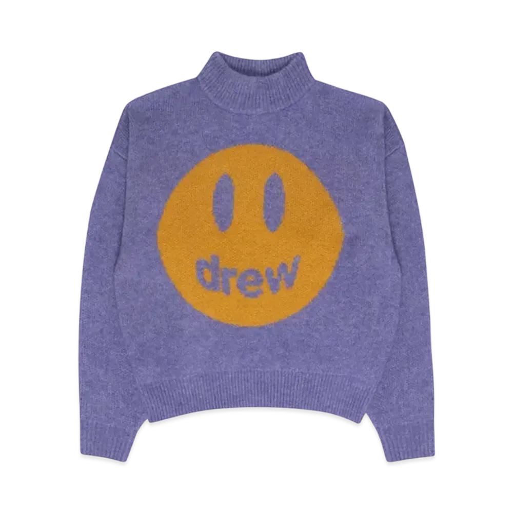Drew House Mascot Funnel Neck Sweater "Heather Amethyst"