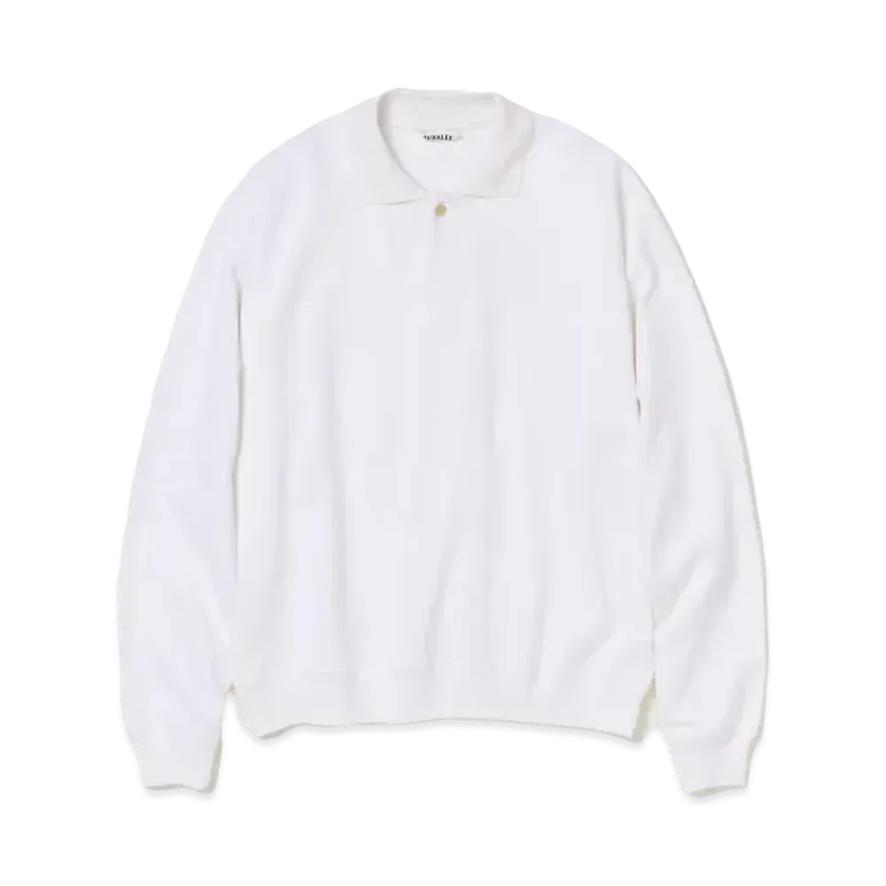 AURALEE Pima Light Sweat Polo "White"